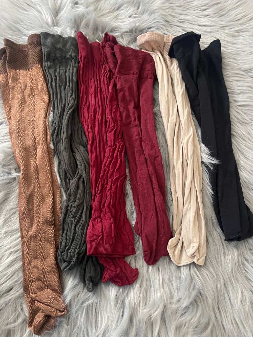 Women’s Tights & Pantyhose Lot of 16 Mixed Colors Textured Cable Knit #2811 - Picture 3 of 10